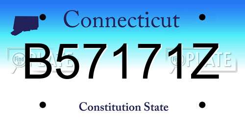 B57171Z Connecticut License Plate