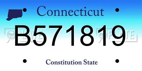 B571819 Connecticut License Plate