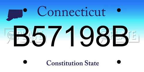 B57198B Connecticut License Plate