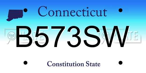 B573SW Connecticut License Plate