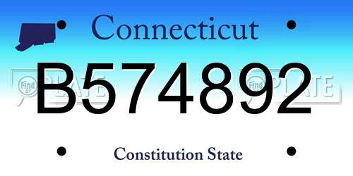 B574892 Connecticut License Plate