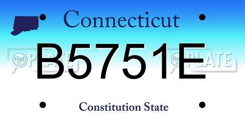 B5751E Connecticut License Plate