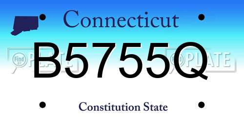 B5755Q Connecticut License Plate