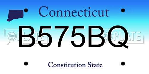 B575BQ Connecticut License Plate
