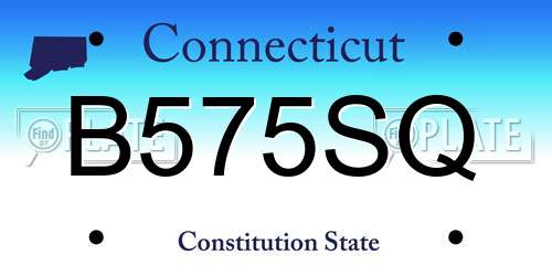 B575SQ Connecticut License Plate