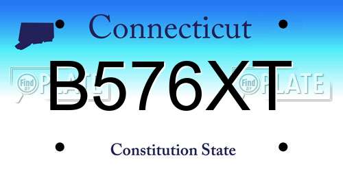 B576XT Connecticut License Plate