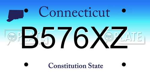 B576XZ Connecticut License Plate