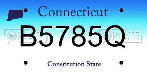 B5785Q Connecticut License Plate