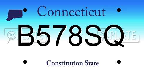 B578SQ Connecticut License Plate