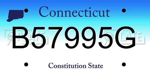 B57995G Connecticut License Plate