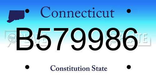 B579986 Connecticut License Plate