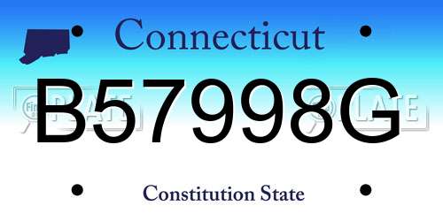 B57998G Connecticut License Plate