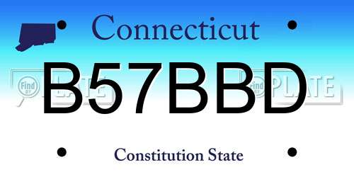 B57BBD Connecticut License Plate