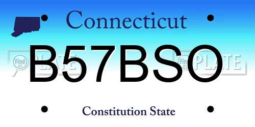 B57BSO Connecticut License Plate