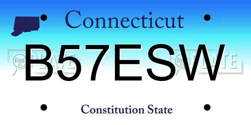B57ESW Connecticut License Plate