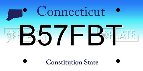 B57FBT Connecticut License Plate