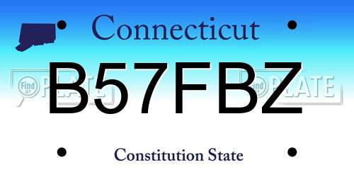 B57FBZ Connecticut License Plate