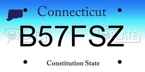 B57FSZ Connecticut License Plate