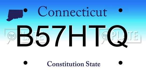 B57HTQ Connecticut License Plate