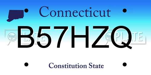 B57HZQ Connecticut License Plate