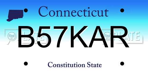 B57KAR Connecticut License Plate