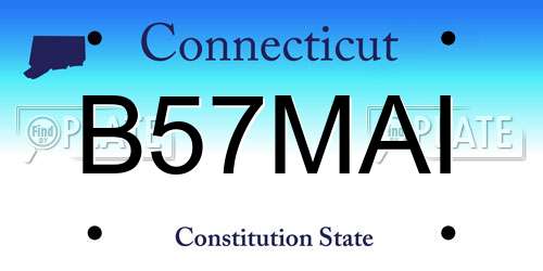 B57MAI Connecticut License Plate