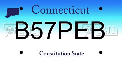 B57PEB Connecticut License Plate
