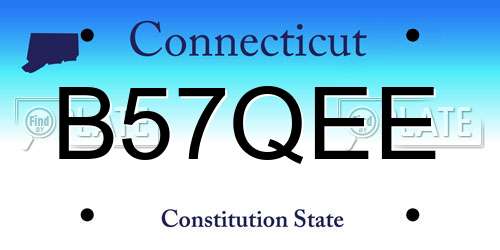 B57QEE Connecticut License Plate