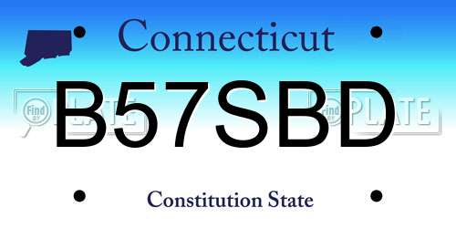 B57SBD Connecticut License Plate