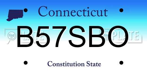 B57SBO Connecticut License Plate
