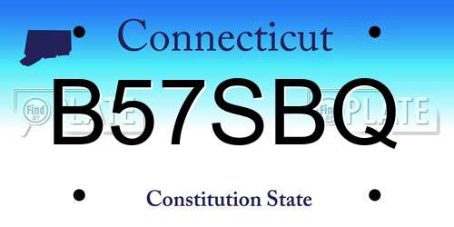 B57SBQ Connecticut License Plate