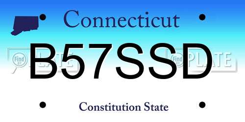 B57SSD Connecticut License Plate