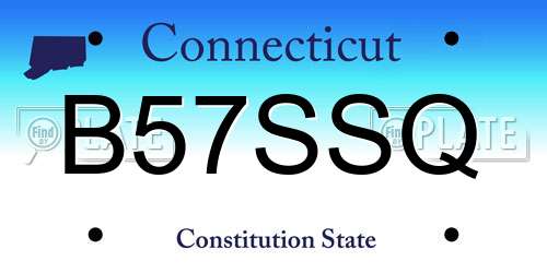 B57SSQ Connecticut License Plate