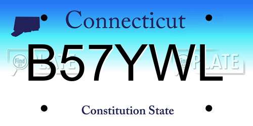 B57YWL Connecticut License Plate