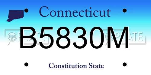 B5830M Connecticut License Plate