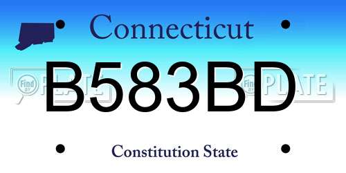 B583BD Connecticut License Plate