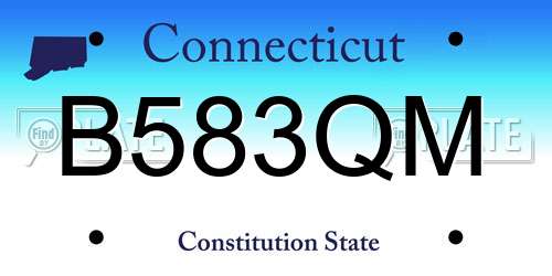 B583QM Connecticut License Plate