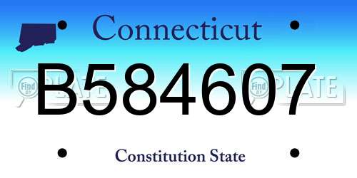 B584607 Connecticut License Plate