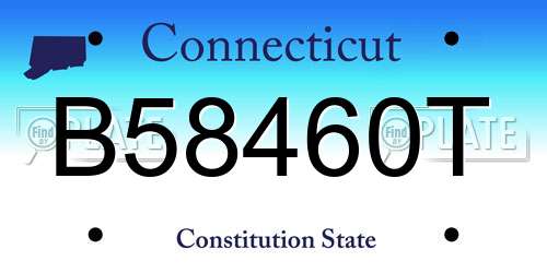 B58460T Connecticut License Plate