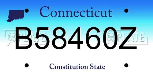 B58460Z Connecticut License Plate