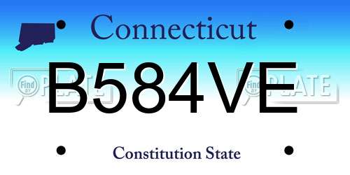B584VE Connecticut License Plate