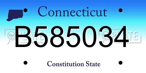 B585034 Connecticut License Plate