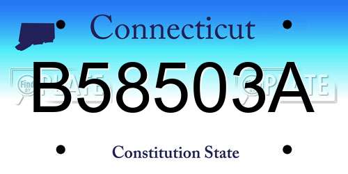 B58503A Connecticut License Plate