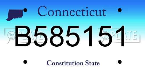 B585151 Connecticut License Plate