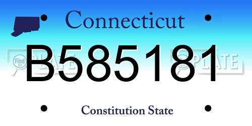 B585181 Connecticut License Plate
