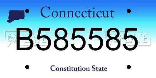 B585585 Connecticut License Plate