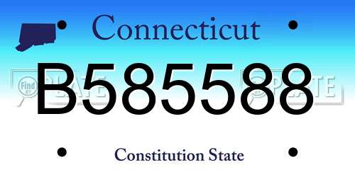 B585588 Connecticut License Plate