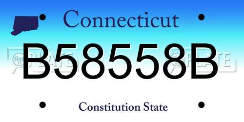 B58558B Connecticut License Plate
