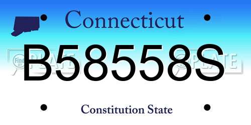 B58558S Connecticut License Plate