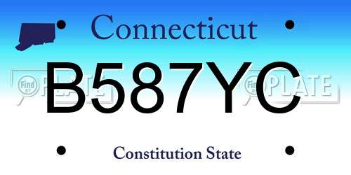 B587YC Connecticut License Plate